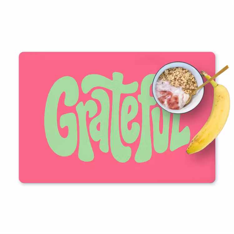 Placemat - 6 stuks - Grateful - Groen - Grafisch - Vloeiend — 1