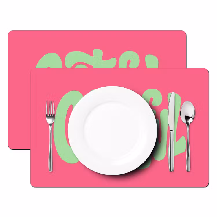 Placemat - 6 stuks - Grateful - Groen - Grafisch - Vloeiend — 2