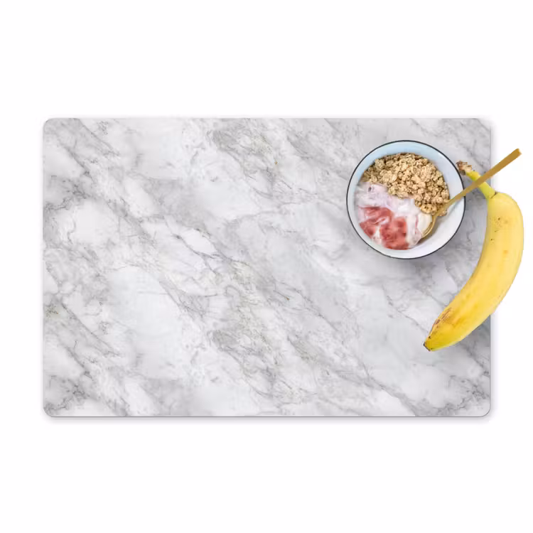 Placemat - 6 stuks - Grijs - Wit - Marmer — 1