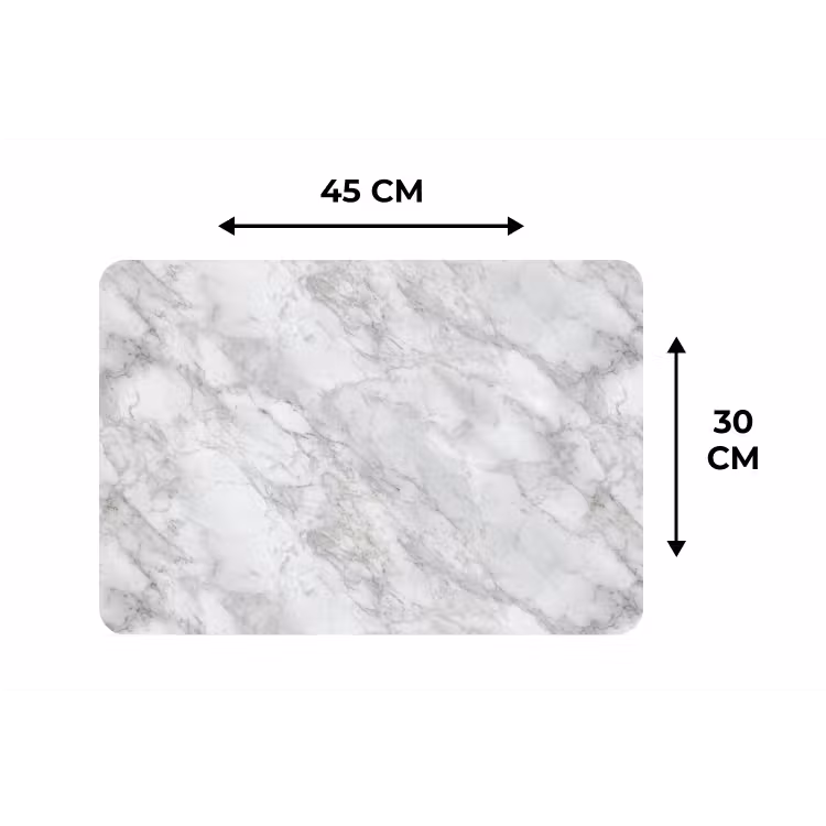 Placemat - 6 stuks - Grijs - Wit - Marmer — 3