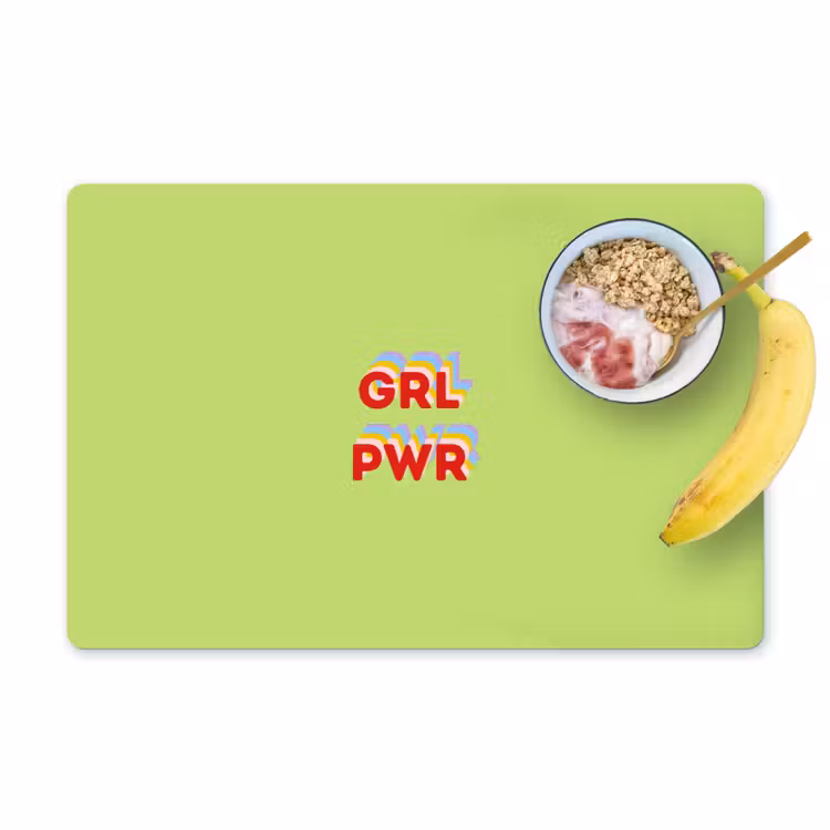 Placemat - 6 stuks - Grl pwr - Groen - Rood - 3D — 1