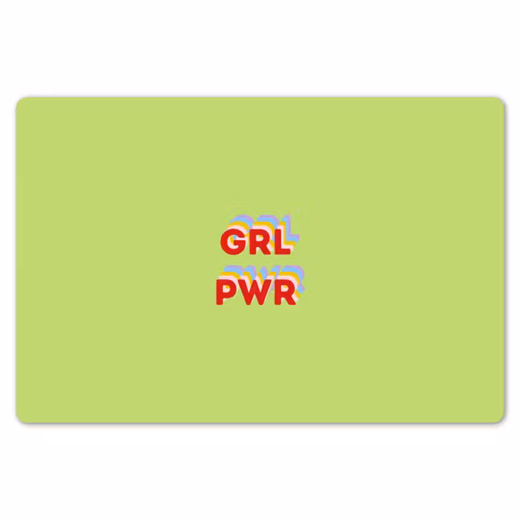 Placemat - 6 stuks - Grl pwr - Groen - Rood - 3D — 7