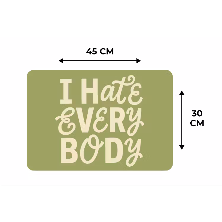 Placemat - 6 stuks - I hate everybody - Groen - Retro — 3