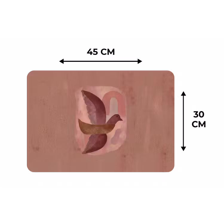 Placemat - 6 stuks - Illustratie - Vogels - Abstract - Roze — 3