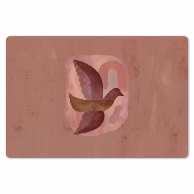 Placemat - 6 stuks - Illustratie - Vogels - Abstract - Roze — 7