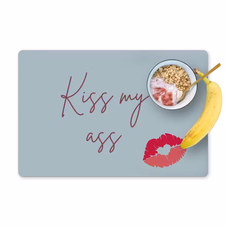 Placemat - 6 stuks - Kiss my ass - Lip - Blauw — 1