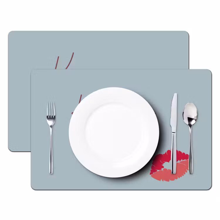 Placemat - 6 stuks - Kiss my ass - Lip - Blauw — 2