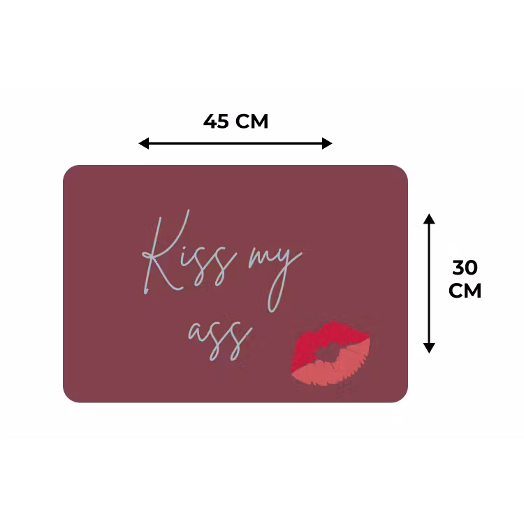 Placemat - 6 stuks - Kiss my ass - Lip - Bordeaux — 3