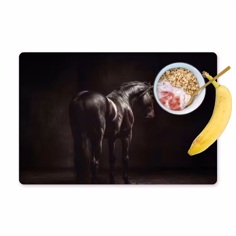 Placemat - 6 stuks - Krachtig - Paard - Donker — 1