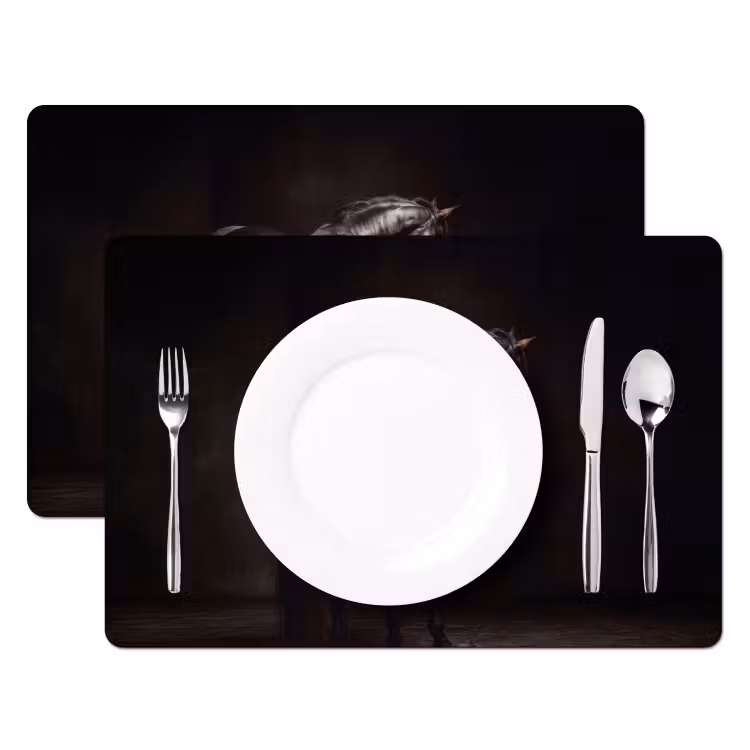 Placemat - 6 stuks - Krachtig - Paard - Donker — 2