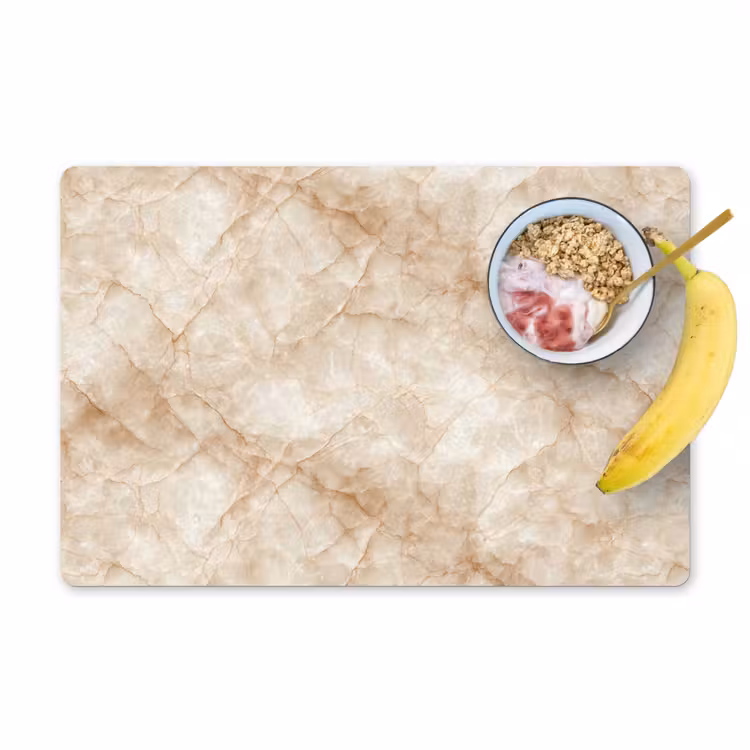 Placemat - 6 stuks - Kristalstructuur - Bruin - Marmer — 1