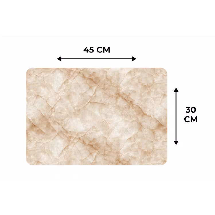 Placemat - 6 stuks - Kristalstructuur - Bruin - Marmer — 3