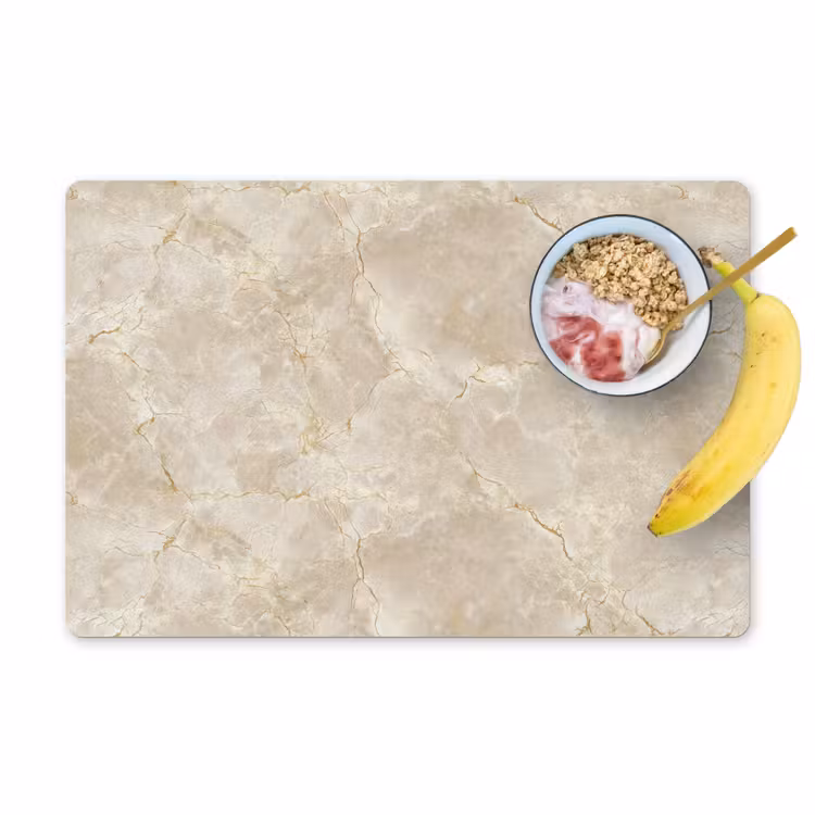 Placemat - 6 stuks - Lichtbeige - Marmer - Aders — 1
