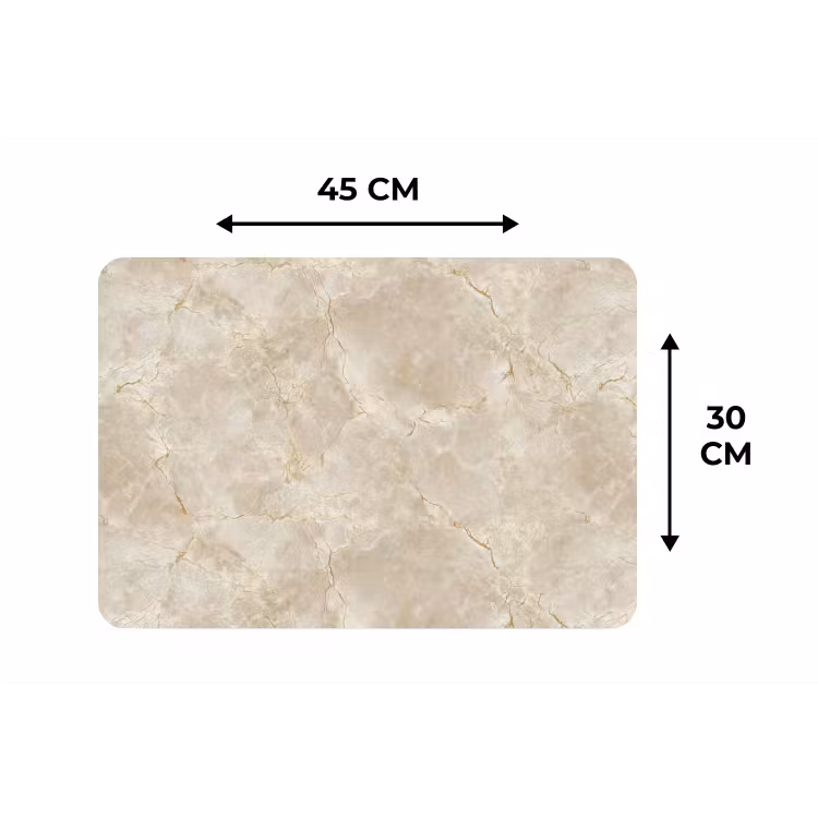 Placemat - 6 stuks - Lichtbeige - Marmer - Aders — 3