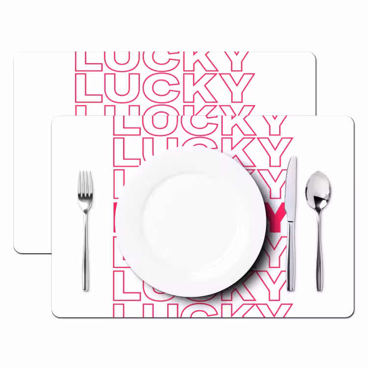 Placemat - 6 stuks - Lucky - Roze - Patroon — 2