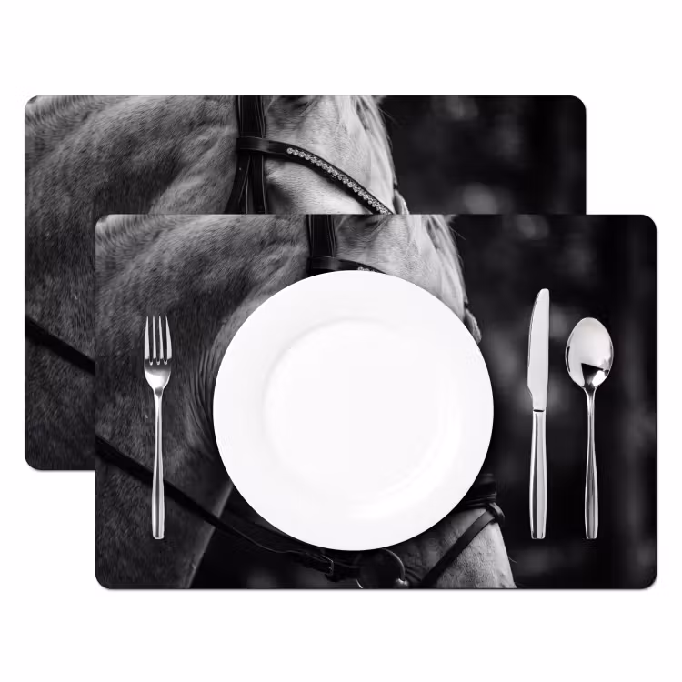 Placemat - 6 stuks - Paard - Schimmel - Portret — 2