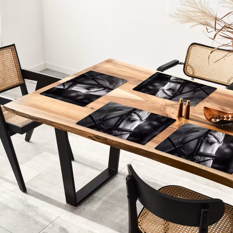 Placemat - 6 stuks - Paard - Schimmel - Portret — 5