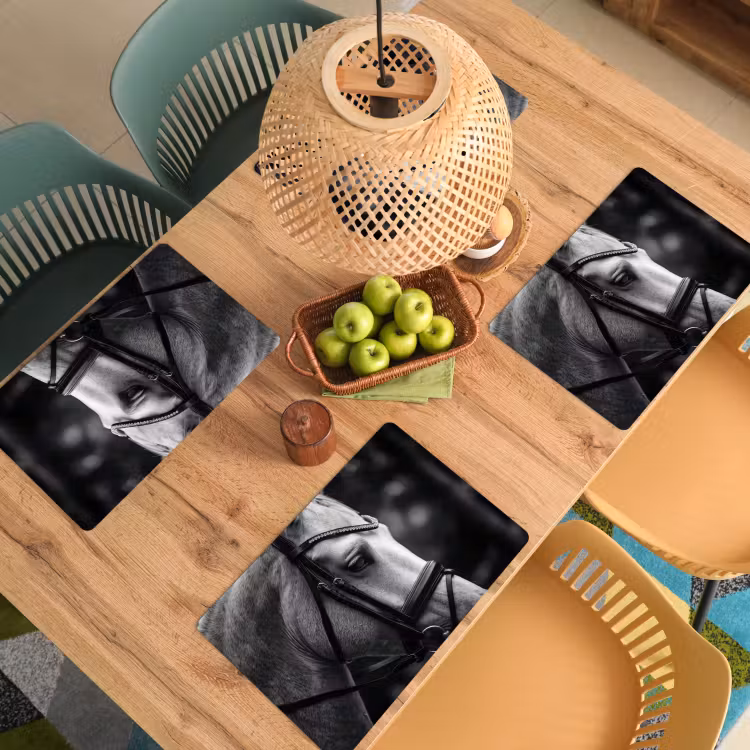 Placemat - 6 stuks - Paard - Schimmel - Portret — 6