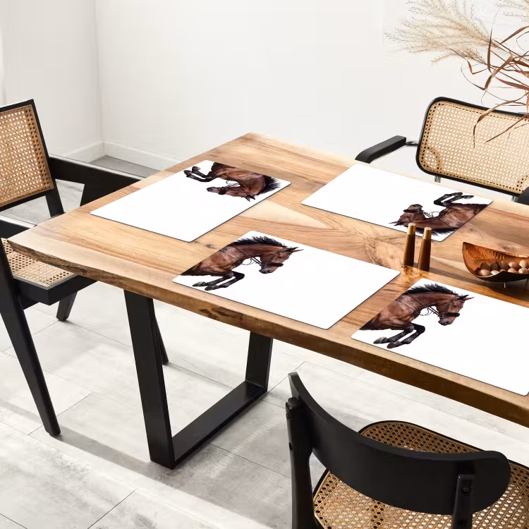 Placemat - 6 stuks - Paard - Springen - Modern — 5