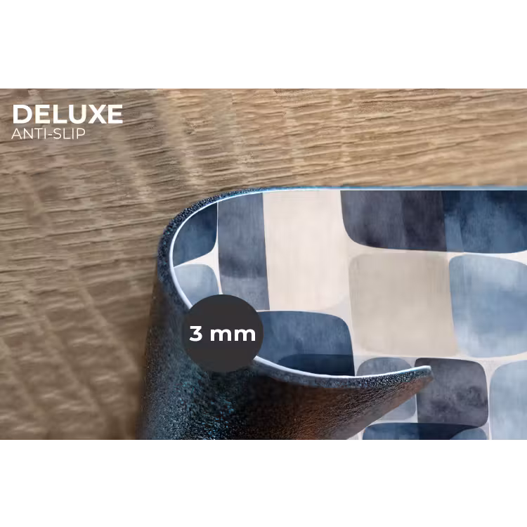 Placemat - 6 stuks - Patroon - Blauw - Vierkanten — 4