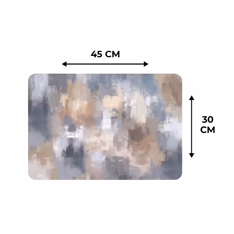 Placemat - 6 stuks - Penseelstreken - Schilderij - Beige — 3