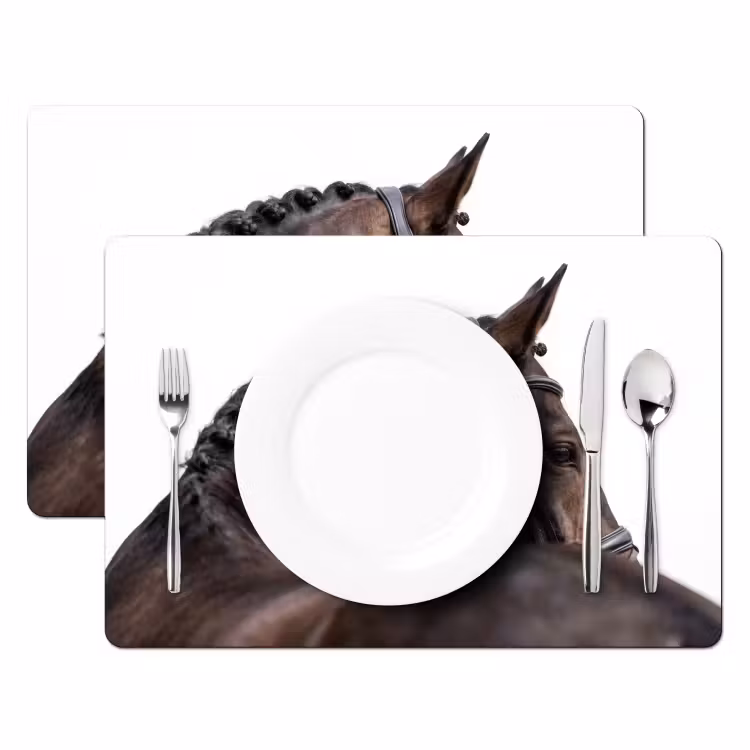 Placemat - 6 stuks - Portret - Paard - Elegant — 2