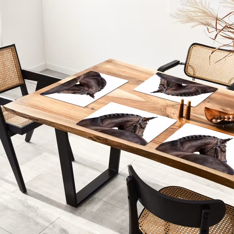 Placemat - 6 stuks - Portret - Paard - Elegant — 5