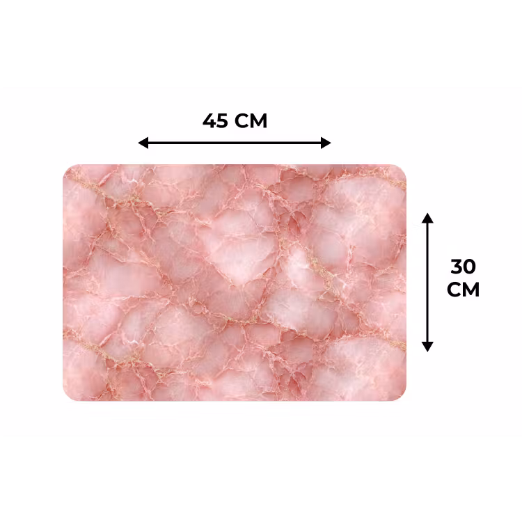 Placemat - 6 stuks - Roze - Kwarts - Goud - Marmer — 3