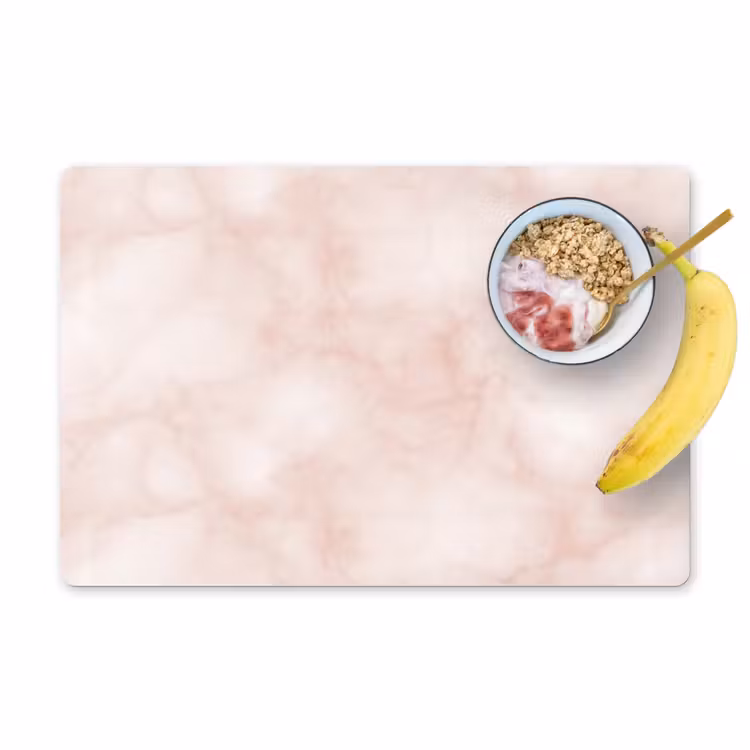 Placemat - 6 stuks - Roze - Marmer - Crème — 1