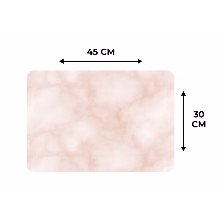 Placemat - 6 stuks - Roze - Marmer - Crème — 3