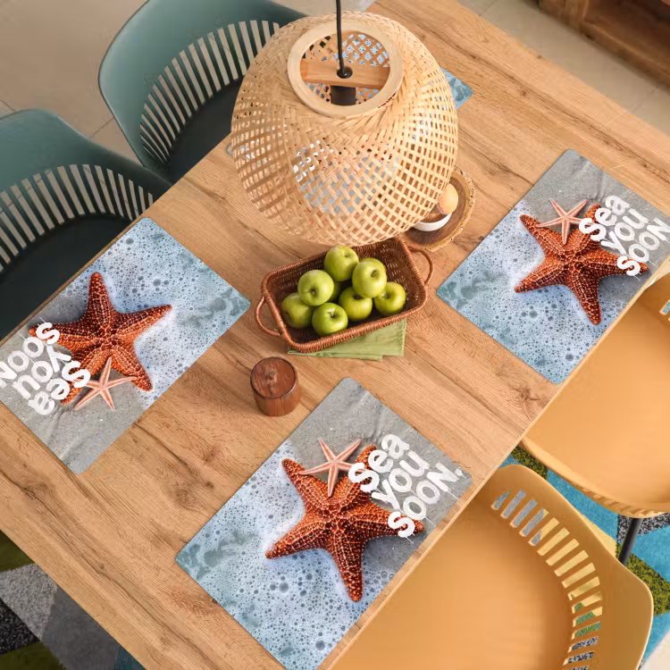 Placemat - 6 stuks - Sea you soon - Zeester - Zee — 6