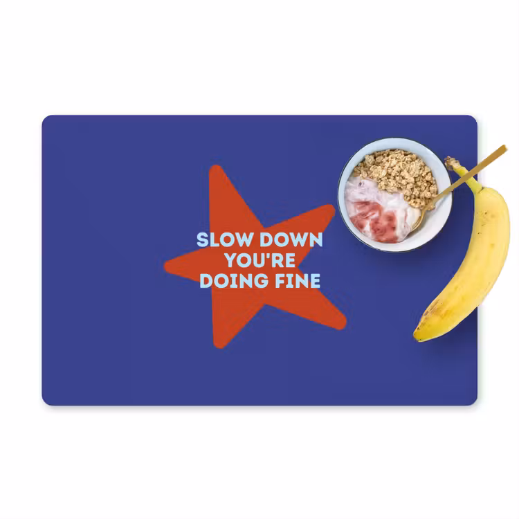 Placemat - 6 stuks - Slow down you're doing fine - Ster - Blauw — 1