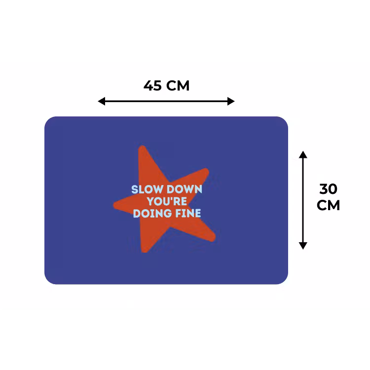 Placemat - 6 stuks - Slow down you're doing fine - Ster - Blauw — 3