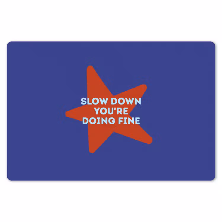 Placemat - 6 stuks - Slow down you're doing fine - Ster - Blauw — 7