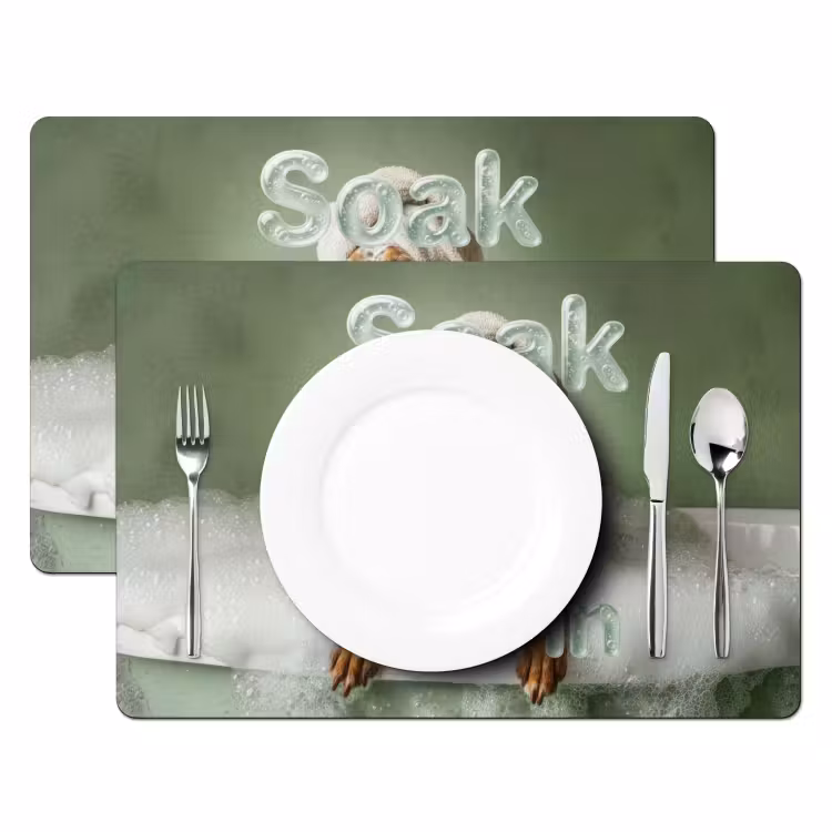 Placemat - 6 stuks - Soak it all in - Hond - Bad — 2