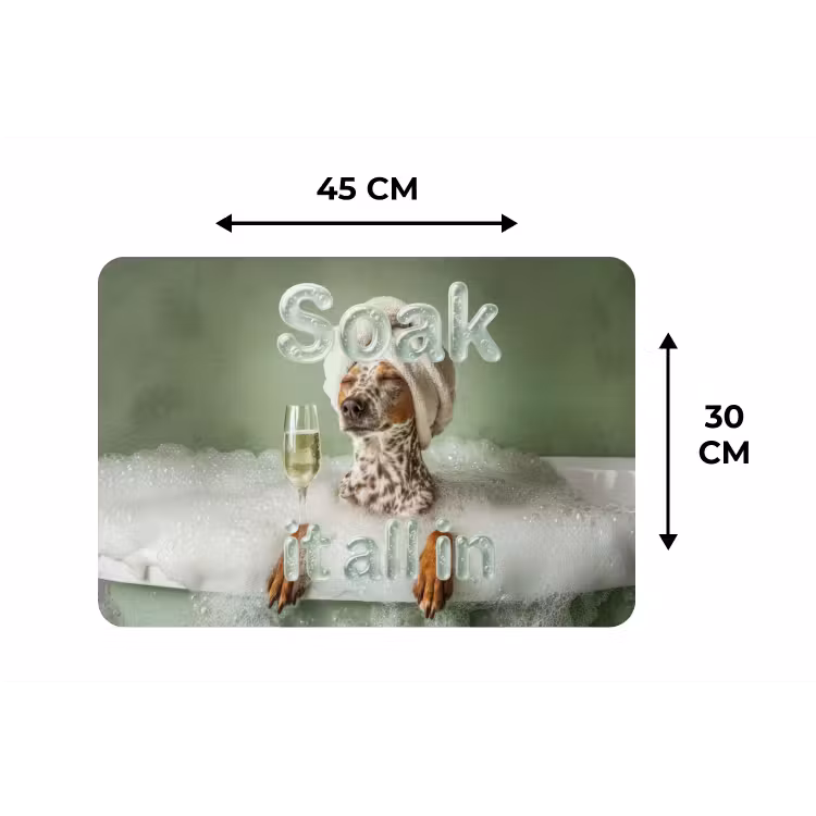 Placemat - 6 stuks - Soak it all in - Hond - Bad — 3