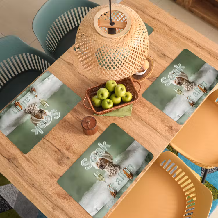 Placemat - 6 stuks - Soak it all in - Hond - Bad — 6