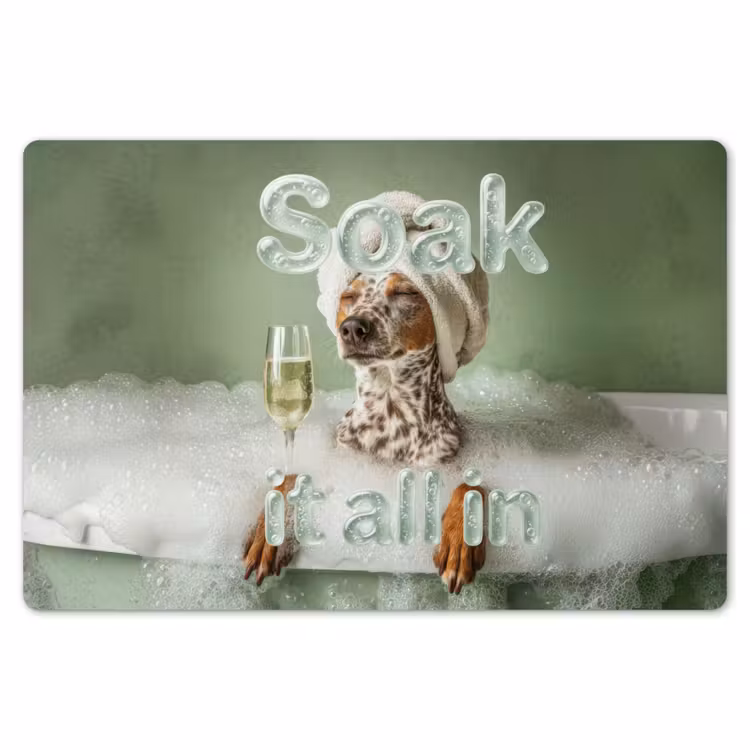 Placemat - 6 stuks - Soak it all in - Hond - Bad — 7