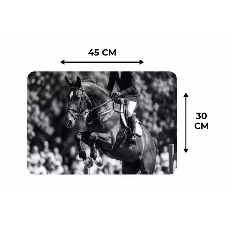 Placemat - 6 stuks - Springen - Paard - Zwart - Wit — 3
