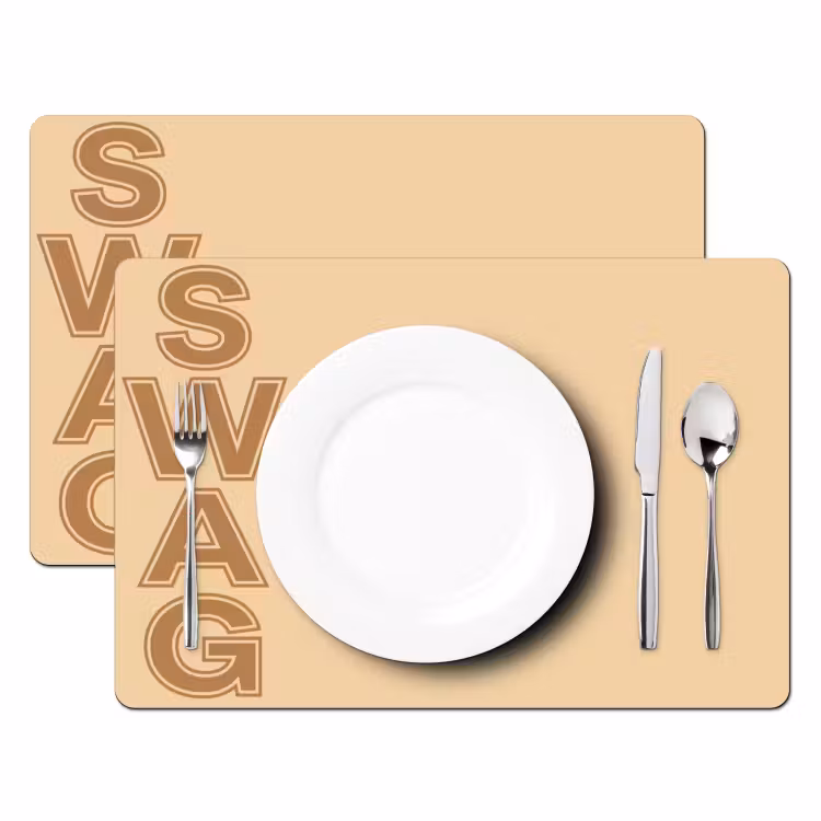 Placemat - 6 stuks - Swag - Bruin - Beige — 2