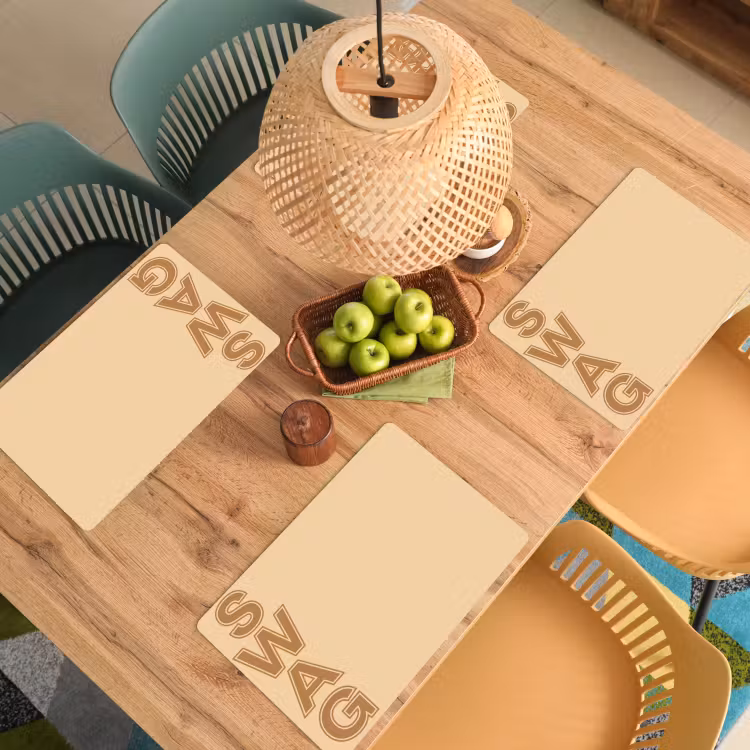 Placemat - 6 stuks - Swag - Bruin - Beige — 6