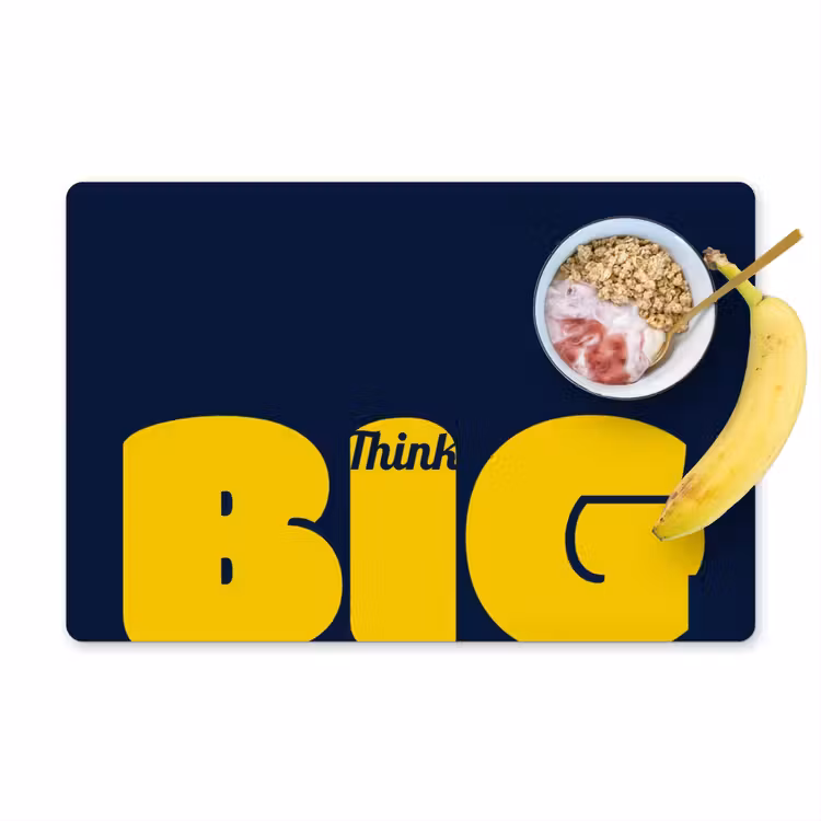 Placemat - 6 stuks - Think big - Blauw - Geel — 1