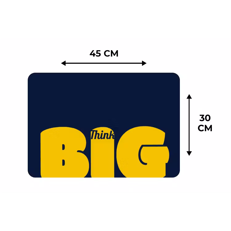 Placemat - 6 stuks - Think big - Blauw - Geel — 3