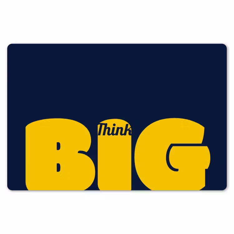 Placemat - 6 stuks - Think big - Blauw - Geel — 7