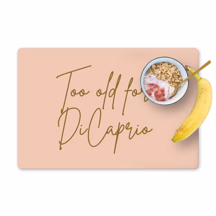 Placemat - 6 stuks - Too old for dicaprio - Roze - Groen — 1