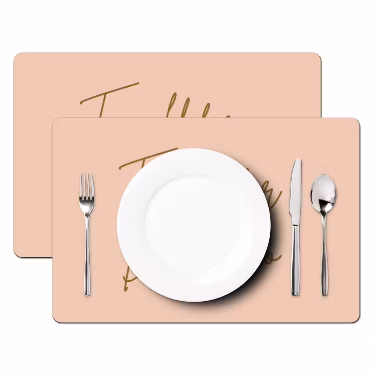 Placemat - 6 stuks - Too old for dicaprio - Roze - Groen — 2