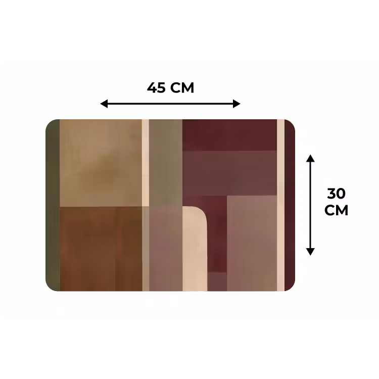 Placemat - 6 stuks - Vlakken - Abstract - Bordeaux - Lijnen — 3