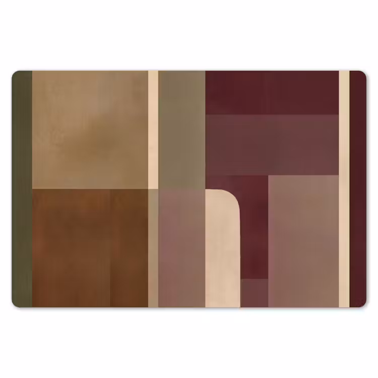 Placemat - 6 stuks - Vlakken - Abstract - Bordeaux - Lijnen — 7