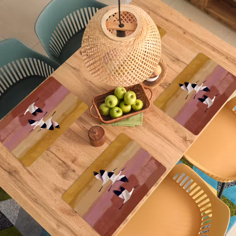 Placemat - 6 stuks - Vogels - Snavel - Abstract — 6