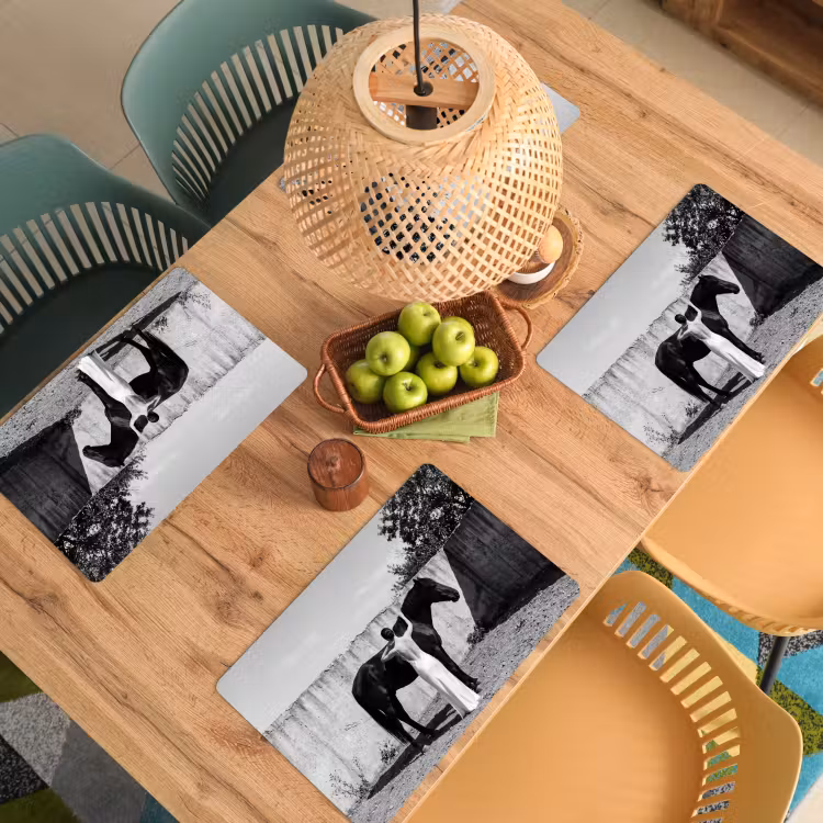 Placemat - 6 stuks - Vrouw - Paard - Artistiek — 6